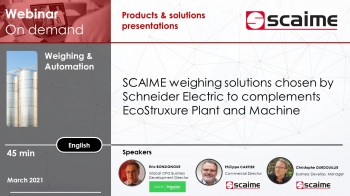 Partenariat SCAIME et Schneider Electric pour les applications de pesage